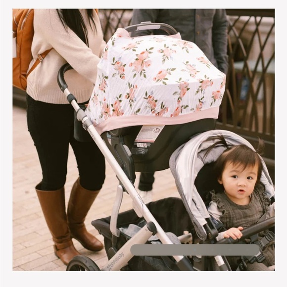 little unicorn Other - Little Unicorn Magnetic Muslin Carseat Cover Watercolor Peach Roses